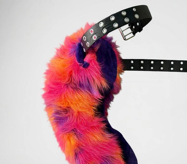 Vibrant Orange, Pink and Purple Paw & Tail Set