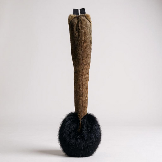 Black and Brown Faux Fur Fursona Paw & Tail Set