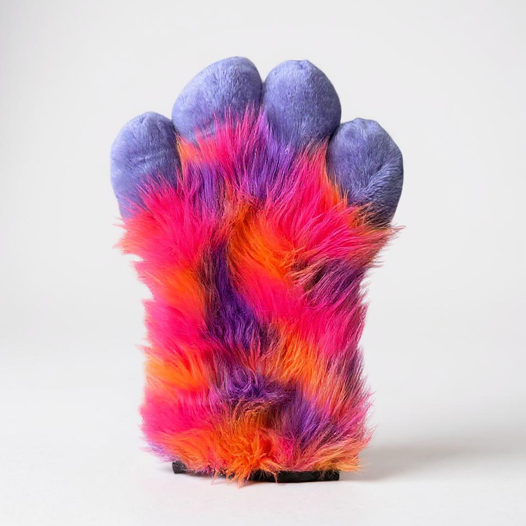 Vibrant Orange, Pink and Purple Paw & Tail Set