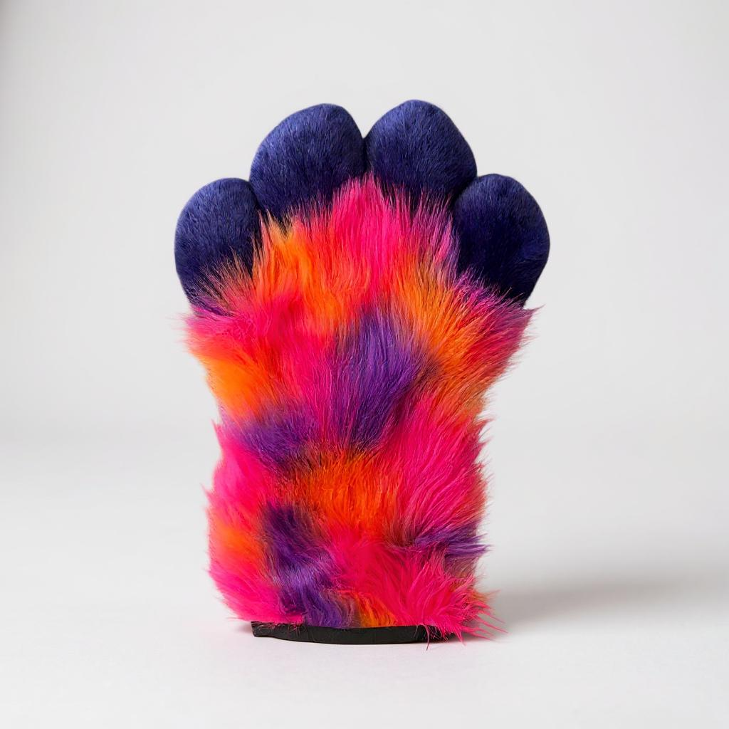Vibrant Orange, Pink and Purple Paws
