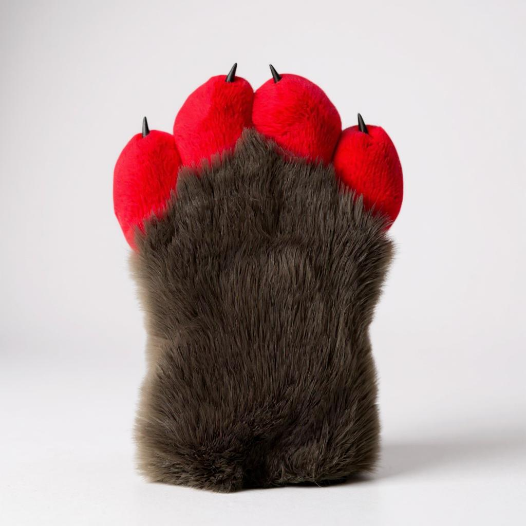 Dark Grey and Fire Engine Paws with claws