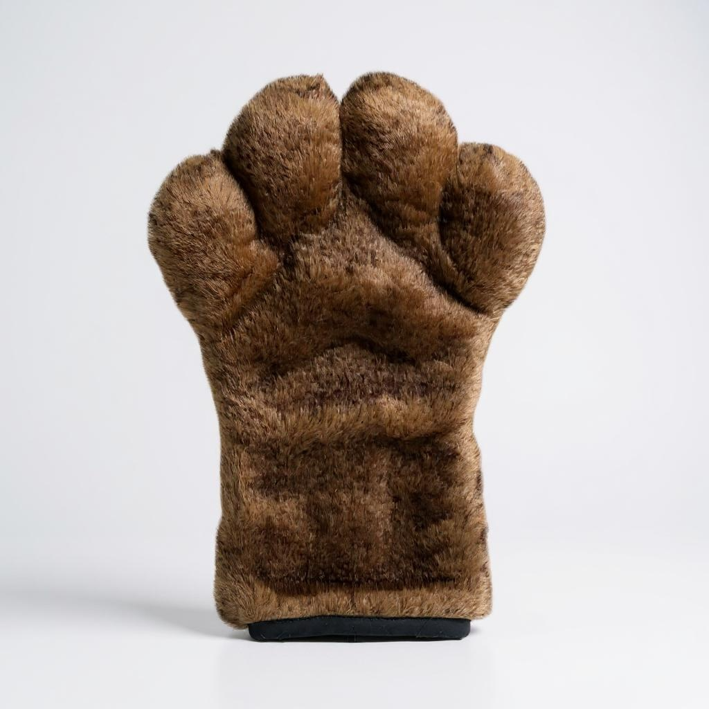 Black and Brown Faux Fur Fursona Paw & Tail Set