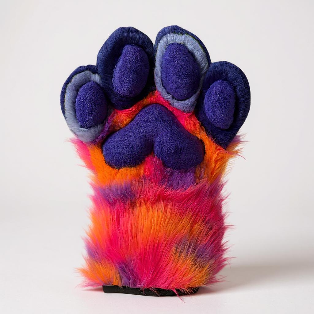 Vibrant Orange, Pink and Purple Paws