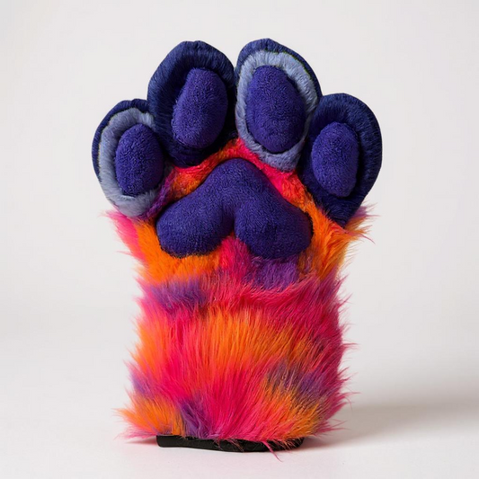 Vibrant Orange, Pink and Purple Paws