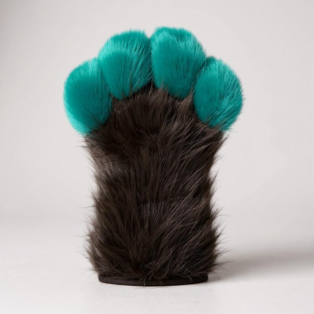 Earth tone Paws in Oceanic Green-Blue and Brown Paws